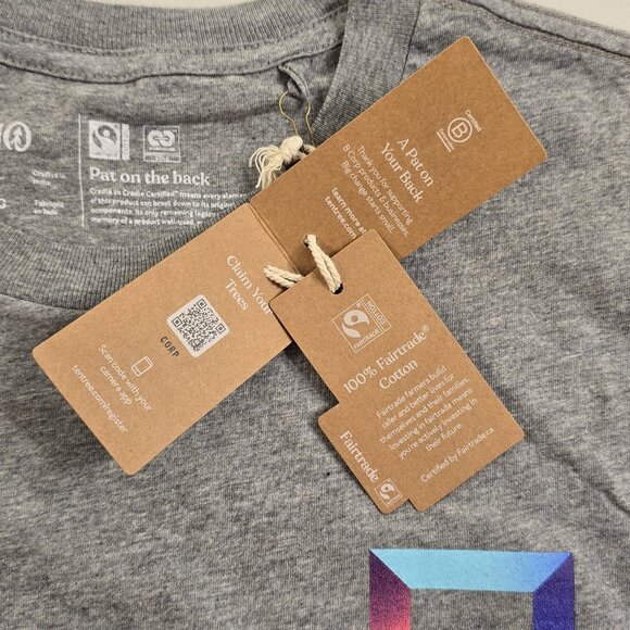 Tentree  Heather Grey T Shirt Mens Large Lacework New With Tags - Picture 7 of 12